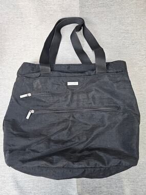 Baggallini Shoulder Tote Carry All Bag Black w/Tan Interior Medium Size